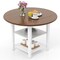 Costway 42.5" Drop Leaf Kitchen Table with Storage Shelves Expandable Dining Room Table